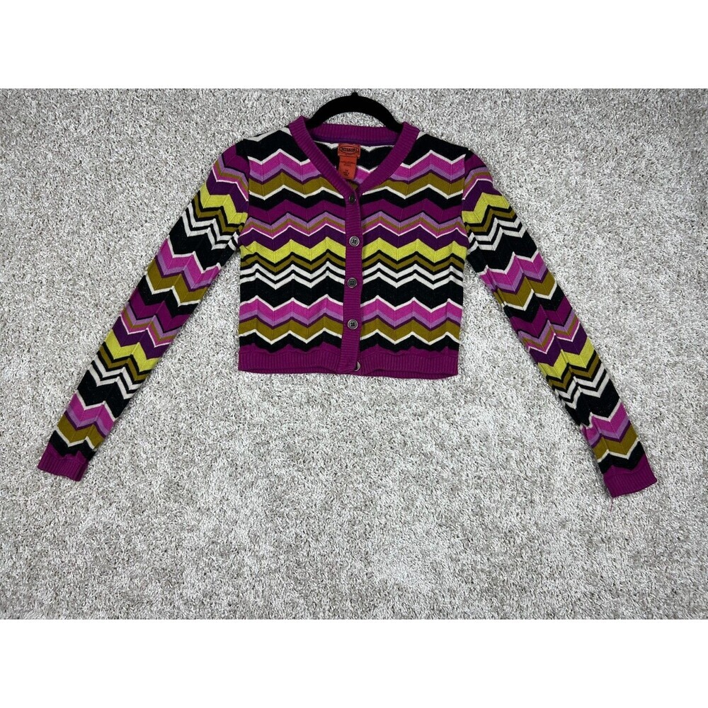 Missoni for Target Girls Chevron Cardigan Sweater Size M Multicolor Zigzag